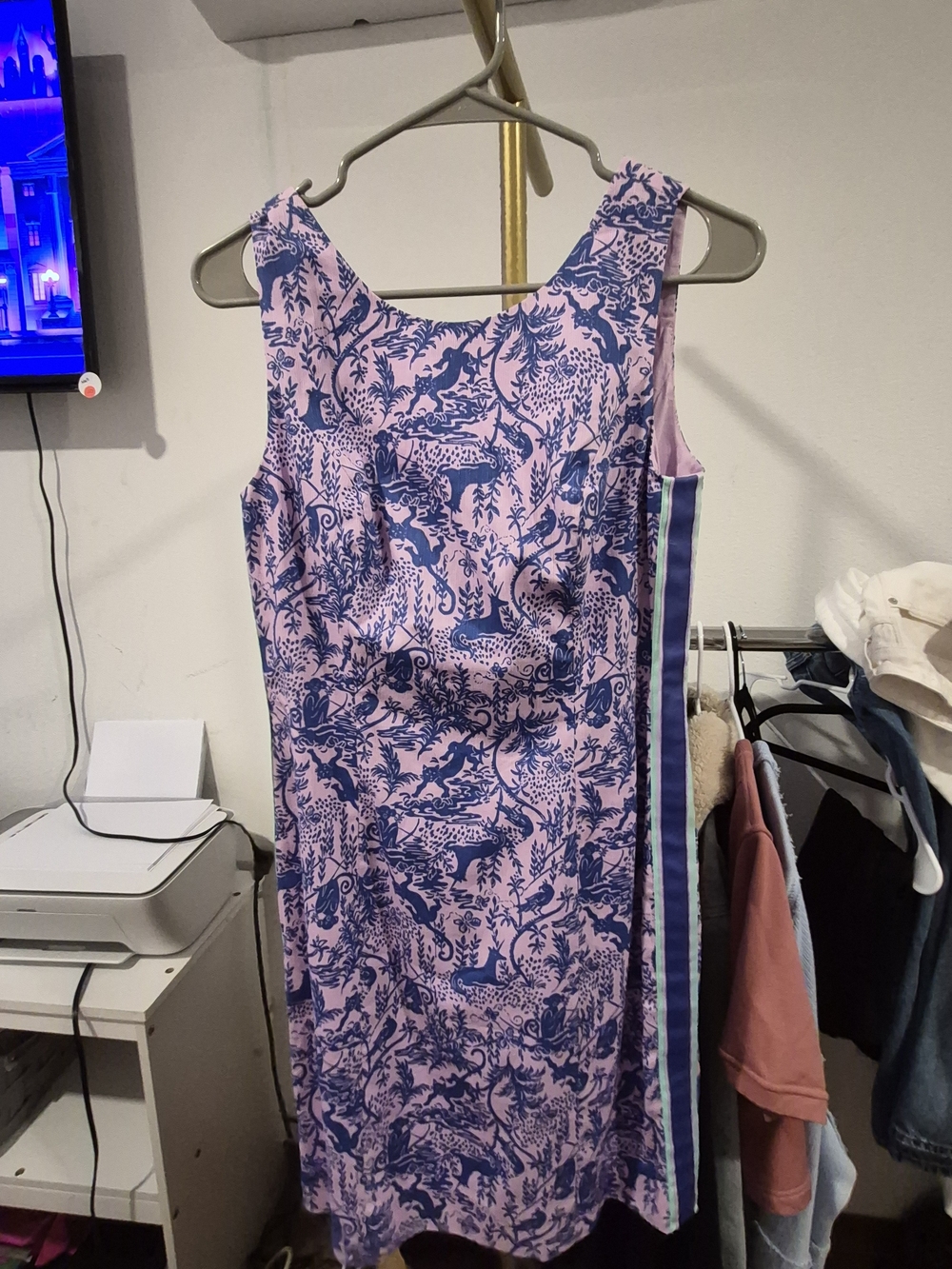 NWT Lilly Pulitzer Pink & Navy Printed Sleeveless Sheath Dress
